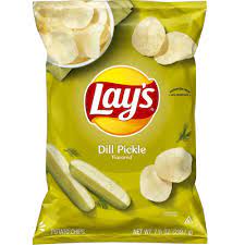 Lay S Dill Pickle Flavored Potato Chips 7 75oz Lays Potato Chips Vegan Chips Potato Chips