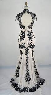 Black White Wedding Gown Classic Lace Elegant Summer Banquet Dress 330 00 Black White Wedding Dress Banquet Dresses Black Wedding Dresses