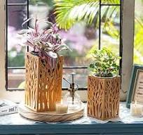 Amazon.com: Romadedi Portavelas de bambú, decoración ...