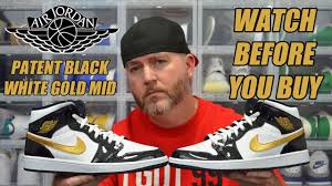 Jun 11, 2021 · the air jordan 1 low gs metallic gold is a new kid's colorway of the silhouette that is suggested to drop soon. Watch Before You Buy Jordan 1 Patent Black White Gold Mid First Look Youtube