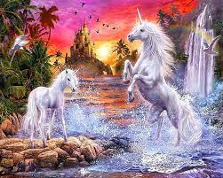 Unicornios en fantasía, unicornio, colores, pájaros, bonito, arco iris, unicornios, Fondo de pantalla HD | Peakpx