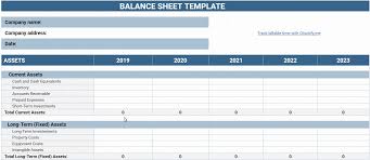 Balance Sheet Template Clockify