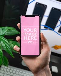 Download Showcase Your Iphone App Design Layout With This Mockup Featuring A Man Holding An Iphone Xs In Hand A Beautiful Mockup Iphone Mockup Iphone App Design Iphone