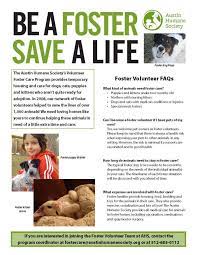 Sample Foster Recruitment Flyer The Fosters Humane Society Volunteer Austin Humane Society