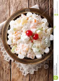 For some reason my grandma's called only for sour cream. Ambroisie Legere De Salade De Fruits Avec Du Yaourt C De Guimauve Et De Vanille Image Stock Image Du Carte Nourriture 115696665