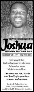 Joshua Ball Obituary (2015)