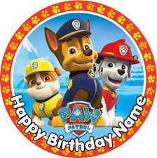 Paw Patrol Edible Personalized Cake Topper Birthday Wafer Paper 19cm Uncut Ebay Paw Patrol Party Supplies Paw Patrol Birthday Paw Patrol Cake Toppers