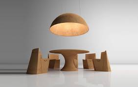 All Natural The Ayers Cork Furniture And Lighting Set Organic Furniture Natural Furniture Dining Sets Modern
