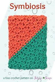 The bright colors and simple texture works equally well for dishes, bath time, and more. Symbiosis Corner To Corner Crochet Dishcloth Pattern Favecrafts Com