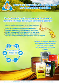 Firma autorizata colectare ulei uzat, ulei alimentar uzat, ulei vegetal uzat, contract colectare ulei uzat. Cumpar Ulei Reciclare Ulei