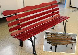 Explore hand painted colorful ski chairs & benches. Painting A Garden Bench Made Of Wood And Metal