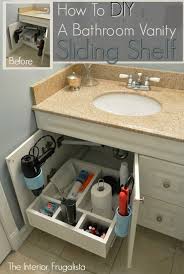 diy bathroom vanity sliding shelf with