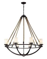 Elk Lighting Natural Rope 8 Light Chandelier Rustic Lighting Fans