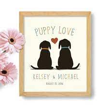 Puppy Love Dogs In Wedding Personalized Wedding Gift Dog Decor Gift For Couple Loves Dogs Lab Dog Wedding Personalized Wedding Gifts Personalized Wedding