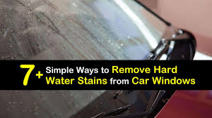 Here are four methods for removing water spots from windows: 7 Simple Ways To Remove Hard Water Stains From Car Windows