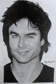 8 graphics were used to create this black and white picture. Damon Salvatore Sketch Made By Me Fading Sketches On Insta Thevampirediaries