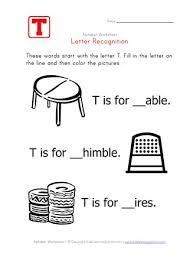 The full alphabet (lowercase first, then uppercase) should be taught over a series of lessons and reviewed each lesson. Letter T Alphabet Recognition Worksheet All Kids Network