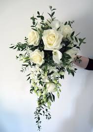 Rose Calla And Dendrobium Orchid Shower Bouquet Flower Bouquet Wedding Cascading Bridal Bouquets Calla Lily Bouquet Wedding