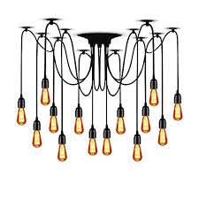 T A 8 Arms Spider Lamps Vintage Edison Style Adjustable Diy Ceiling Spider Pendant Lighting Rustic Chandelier Each With 78 74 2m Wire