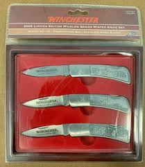 Winchester 3 piece knife set for sale online ebay. 2008 Limited Edition Winchester Wildlife Series Minted 3 Piece Knife Set For Sale Online Ebay