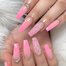 Pink acrylic nails will help you to become the queen of a party. Nails More Cool Line Up Of Nail Images These Seriously Handy Post Produced On This Imaginative Day Pink Ombre Nails Coffin Nails Designs Pink Acrylic Nails