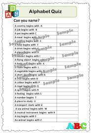 Alphabetical order, activities, games, videos, songs. Alphabet Quiz Made By Teachers