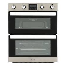 A modern kitchen island with a stove/ cooktop built right into it. Buy Belling Bi702fpct Stainless Steel Double Built Under Electric Oven 444444783 Marks Electrical