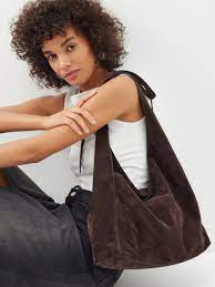 Brown suede handbags