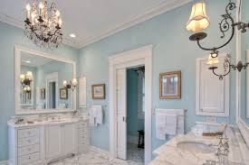 Door Crown Molding Ideas Bathroom Farmhouse With Crown Molding Towel Bar Light Blue Walls Crown Molding Bathroom Hanging Barn Doors Light Blue Walls