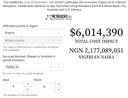 So, it's very open and clear that everything in the world has price tag. Paradigm Initiative Pin On Twitter How Much Is Nigeria Losing For Each Hour That Twitter Remains Blocked We Have An Answer From Netblocks Cost Of Shutdown Tool Cost Each Hour Costs Nigeria N90 7m 250 600 A Total Shutdown Costs