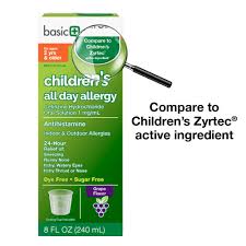 Basic Care Childrens All Day Allergy Cetirizine Hcl Oral Solution 8 Ounce