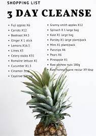 Complete Shopping List For A 3 Day Juice Cleanse That You Can Do At Home Click For Recipes Of 6 Different Diy Detox Cleanse Healthy Detox Cleanse Detox Juice
