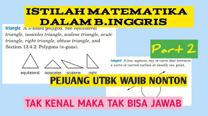 (2004) menarik simpulan bahwa jika efek kerumitan bahasa dapat diminimalisir, maka soal matematika di as untuk semua siswa baik yang berbahasa inggris atau non bahasa inggris sebagai bahasa ibu dapat meningkatkan reliabilitas dan validitasnya. Utbk2020 Tps Kuantitatif Bahasa Inggris Istilah Matematika Dalam Bahasa Inggris Part 2 Youtube