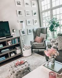 Shop birch lane for farmhouse living room furniture. Grey White Light Pink Living Room Decor Big Window In Family Room Grid Gallery Wall Black And Wh White Living Room Decor Living Room Grey Pink Living Room