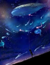 Grafika Sky Whale And Art Anime Scenery Art Fantasy Art