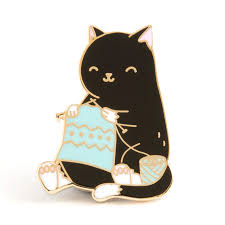 I crochet, knitting & upcycling! Knittin Kitten Pin Yarn Love