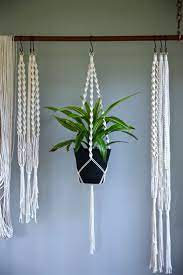 Makramee Werk Hanger 40 Verknotet Naturliche Weisse Diy Plant Hanger Plant Hanger Macrame Plant