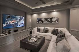 An Industrial Chic Entertainment Room Is Perfect For Family Time Huntingtonhomes Highlandhomes Tex Media Room Seating Home Theater Rooms Small Home Theaters