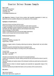courier job description resume