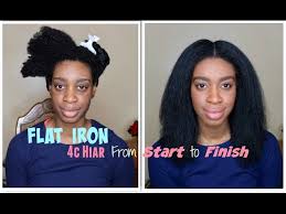 So, if you are looking for advice on keeping your natural hair straight and laid without heat damage … ummm … this may not be for you. How To Flat Iron 4c Hair Without Heat Damage Silky Straight 4c Natural Hair Flat Iron Tutorial Youtube