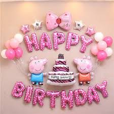 I love all of the cute peppa pig themed desserts in it! 33pcs Peppa Pig Happy Birthday Party Balloons Decoration Set Birthday Shopee Philippines