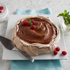 Chocolate Pavlova With Chocolate Mousse Kroger Recipe Chocolate Pavlova Desserts Pavlova Recipe