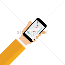 Business Growth Chart On Smartphone Display Vector Image