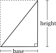 Area = 1/2 x b x h. Right Triangle Calculator Definition Formula