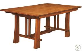Harding Craftsman Style Trestle Table Countryside Amish Furniture Craftsman Dining Room Trestle Dining Tables Rustic Dining Furniture