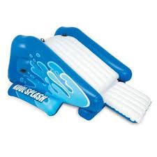 150 Sur Matelas Gonflable Intex Tobogan Pour Piscine Enterree Bleu Et Blanc Achat Prix Fnac