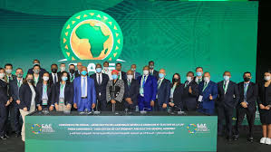 Fifa president gianni infantino (left) and new caf president patrice motsepe (right) arrive for the general assembly of the african football body in rabat. U46geueaasfaom