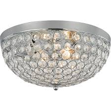 Provides a great amount of light for a small room. Home Decorators Collection 2 Light Chrome And Crystal Flush Mount The Home Depot Canada