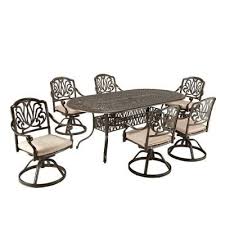 Homestyles Floral Blossom Taupe 7 Piece Patio Dining Set With Beige Cushions In 2020 Patio Dining Set 7 Piece Dining Set Beige Cushions