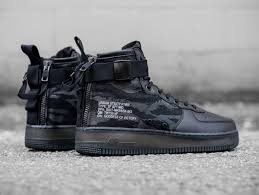 Nike Air Force 1 Mid Black White Swoosh Nike S Tactical Inspired Special Field Air Force 1 Gets A New Mid Version Air Force One Shoes Sneakers Men Fashion Sneakers Fashion